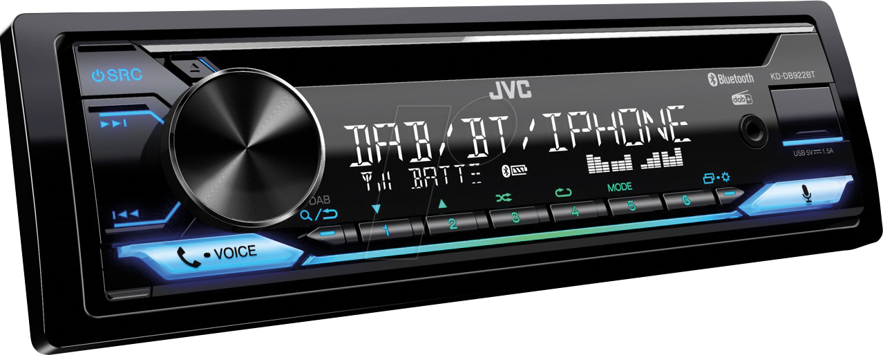 JVC KD-DB922BT - CD-Autoradio mit DAB+, Bluetooth und Vario Colour