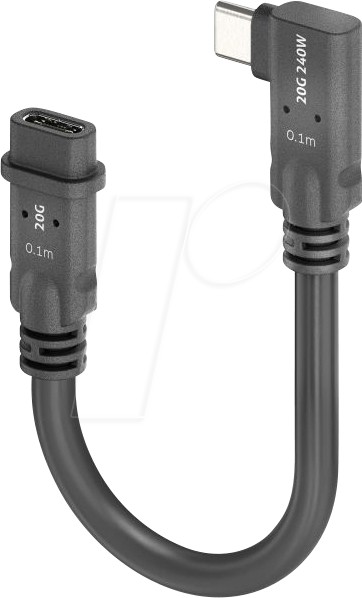 Thumbnail - PURE PIA620 - USB 4.0 Adapterkabel, 20 Gbit/s, 240 W, 8K 30Hz, gewinkelt, 0,1