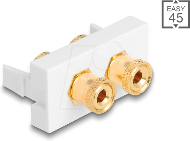 Thumbnail - DELOCK 81398 - Easy 45 Modul 2 x Polklemme, rot / schwarz 22,5 x 45 mm