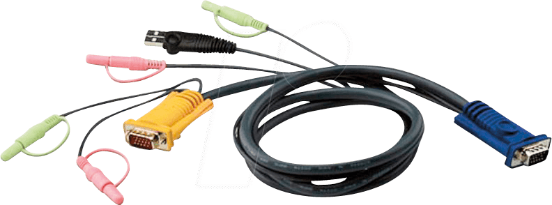 ATEN 2L-5303U - KVM Kabel VGA, USB und Audio, schwarz, 3,0 m