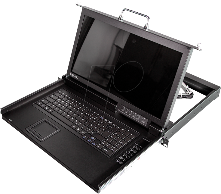 LOGILINK LC004GE - 19 Zoll KVM Konsole, 17'' TFT mit Tastatur DE