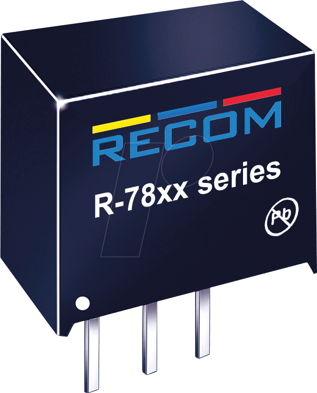 Thumbnail - R-7850-10 - DC/DC-Wandler R78, 6.5 - 18 Vin, Single, 5 Vout, 1000 mA, SIP-3