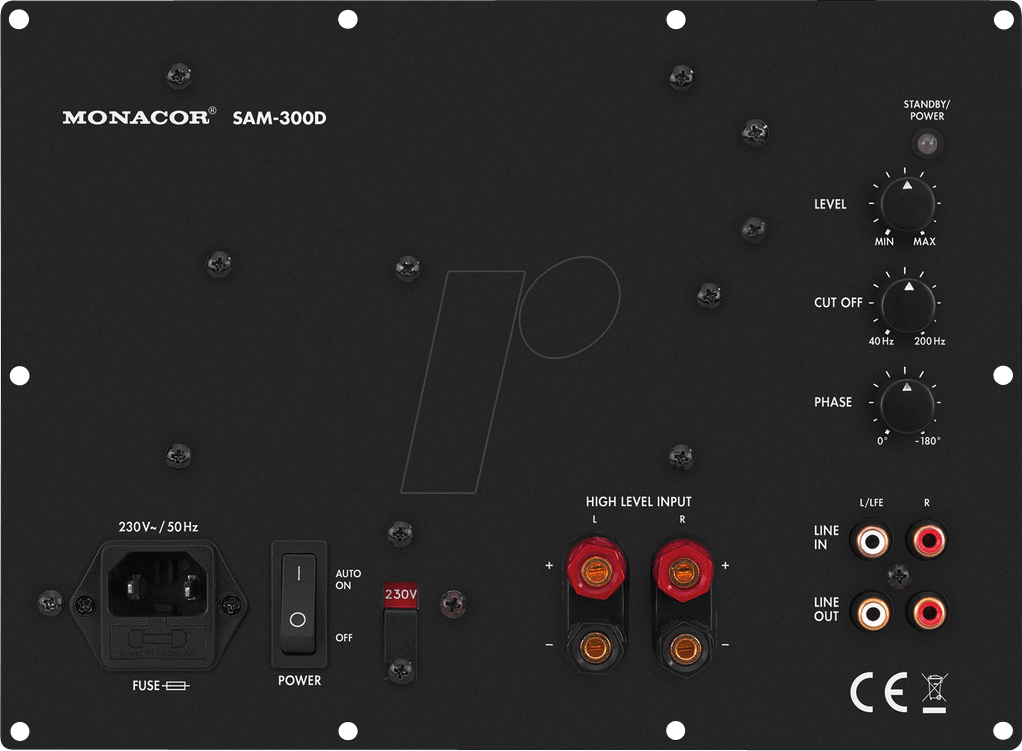 MON SAM-300D - Class-D-Subwoofer-Aktiv-Modul, 300 W an 4 Ohm