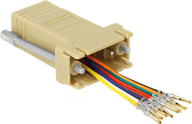 DELOCK 66164 - Adapter Sub-D 9Pin Bu > RJ45 Bu. Montagesatz grau
