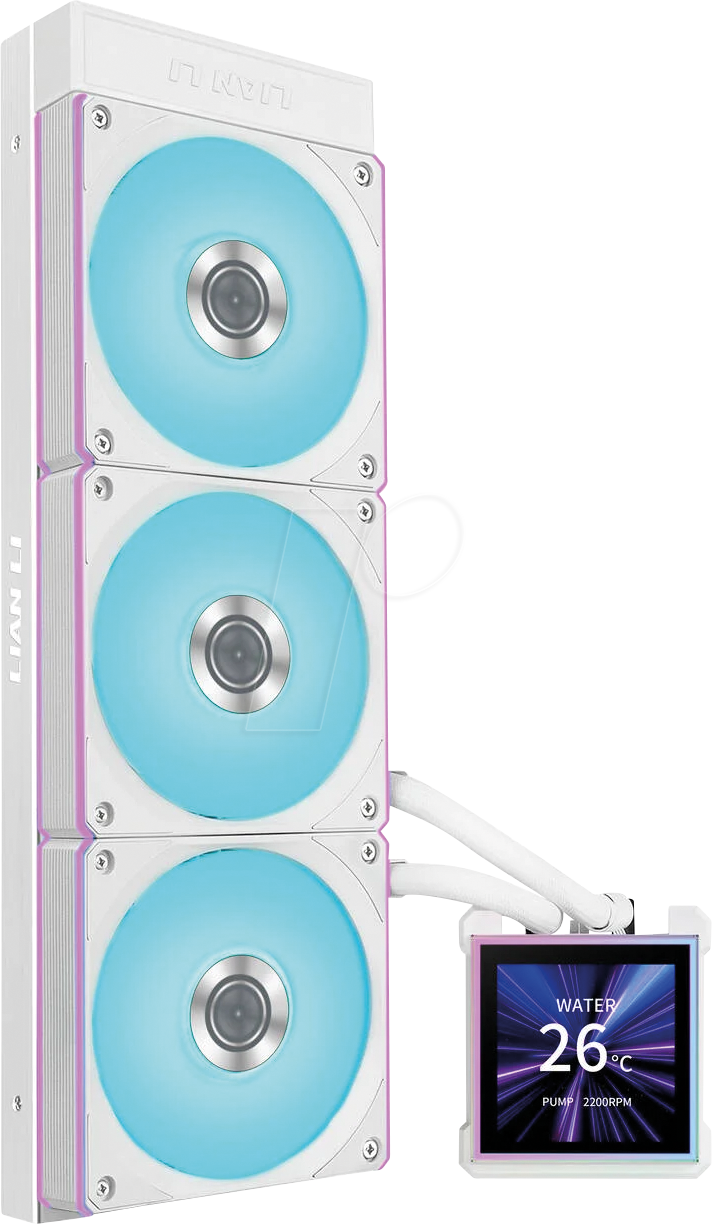 Thumbnail - LIAN HS2LCDS36CW - HydroShift II AiO-Wasserkühlung, RGB, LCD-Display, 360 mm, weiß