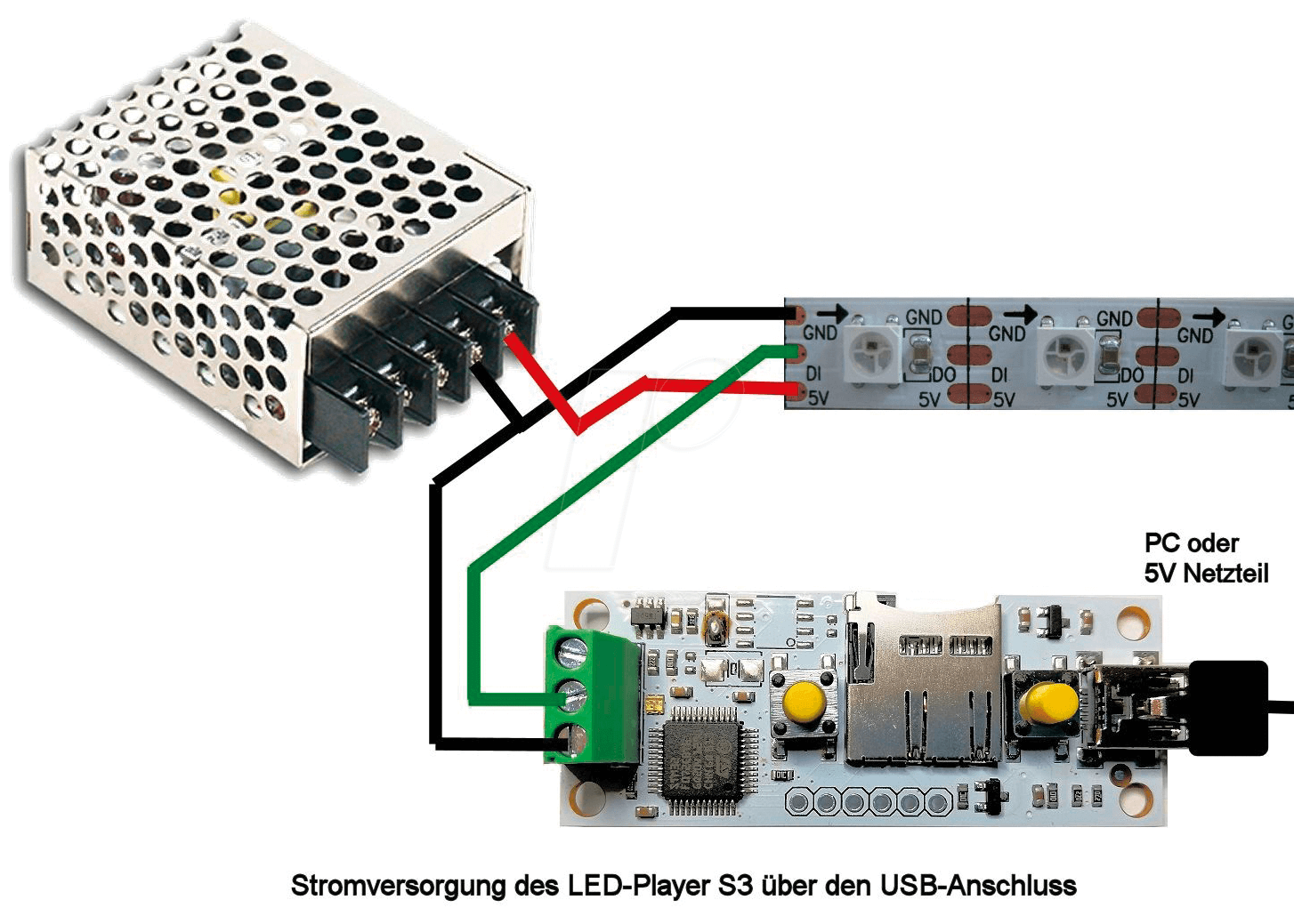 LED 150208 - LED-Player-S3, WS2812 von SD-Karte oder PC ansteuern