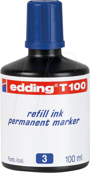 EDDING T100003 - Nachfülltinte, Permanentmarker, T 100, blau