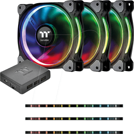 TT 74800 - Thermaltake Gehäuselüfter Riing Plus 12 3x Lüfter, 3x Streifen