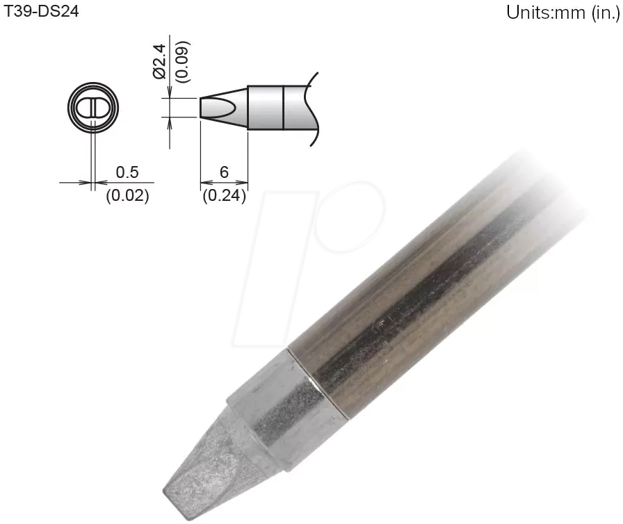 HAK T39-DS24 - Aktiv-Lötspitze T39-DS24, 2,4 mm, meißel