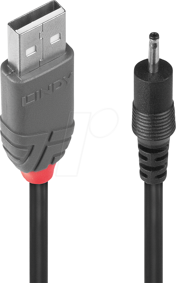 LINDY 70265 - Stromkabel USB > DC 2,5 / 0,7 mm, 1.5 m