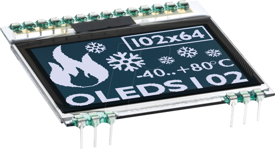 Thumbnail - EA OLEDS102-6LWA - Grafik-OLED, 102x64, 1,7 Zoll, weiß