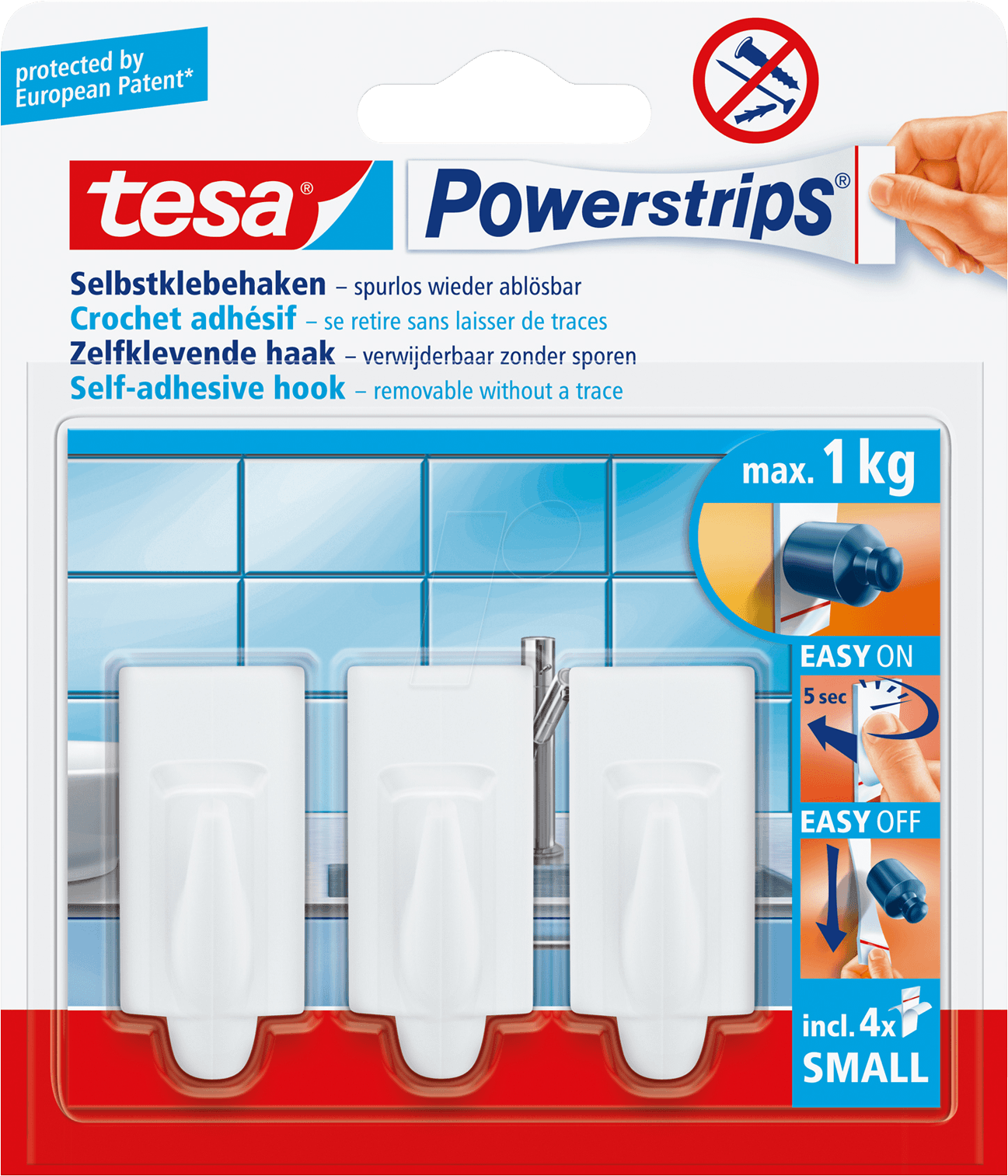 TESA 57559 - tesa® Powerstrips® Haken Trend, weiß