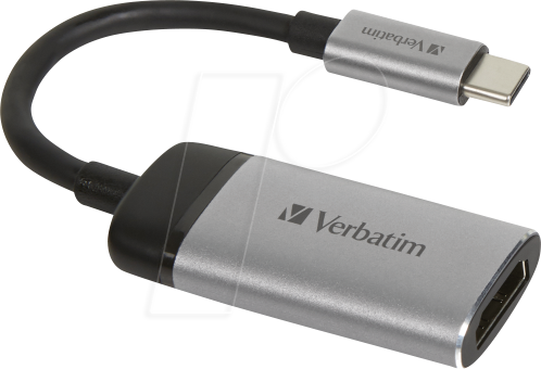 VERBATIM 49143 - Adapter USB C > 1x HDMI, 4K@60 Hz, 10 cm