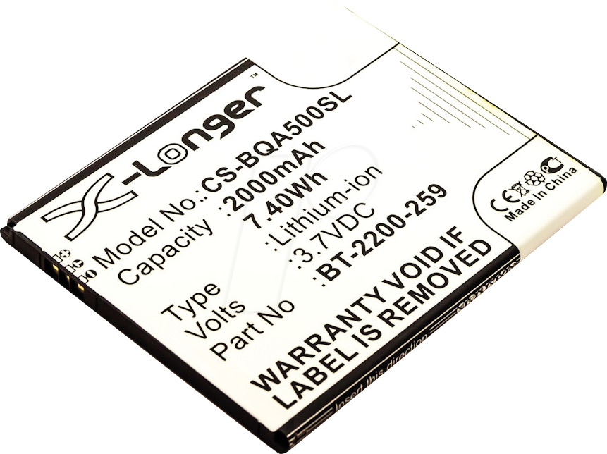 AKKU 10313 - Smartphone-Akku für BQ-Geräte, Li-Ion, 2000 mAh