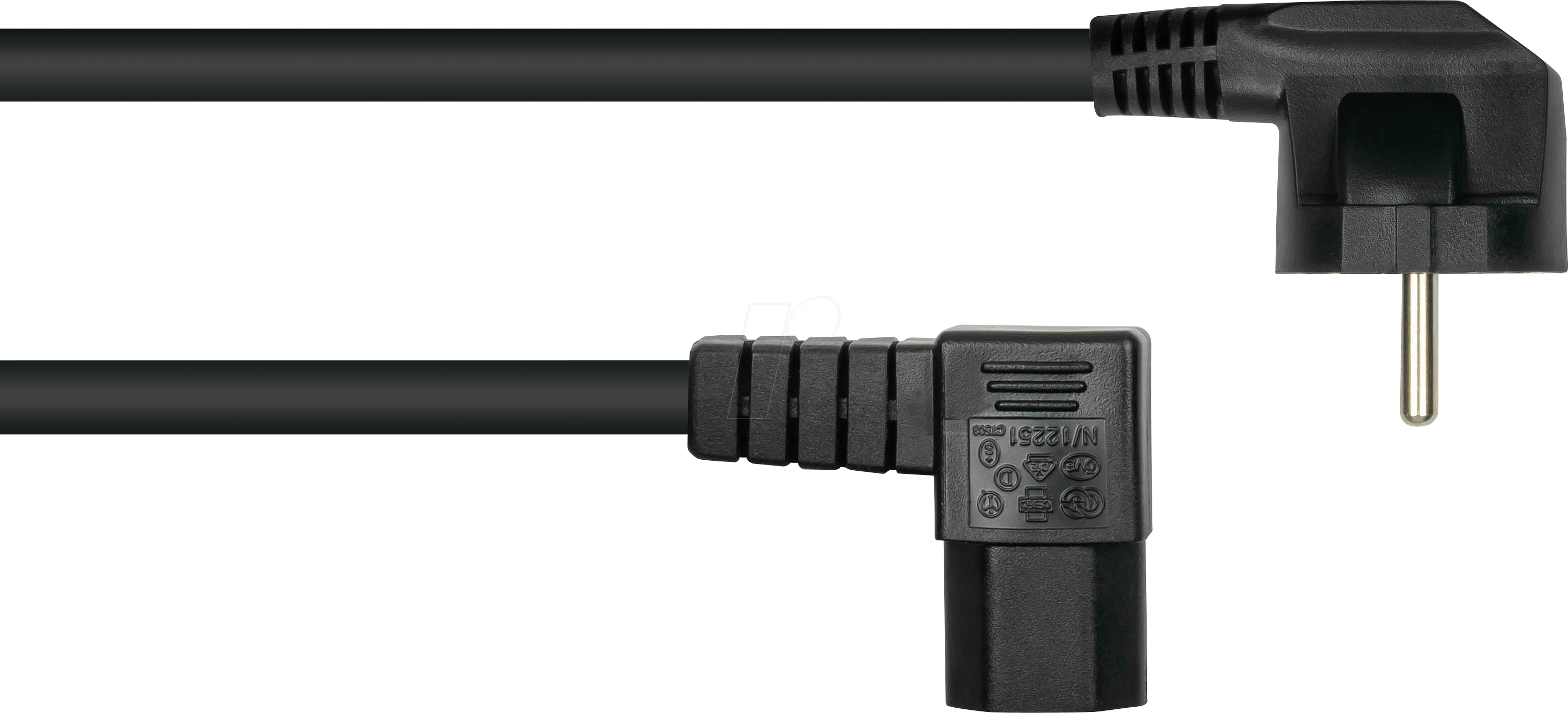 KM SK0151-S018 - Netzkabel Schutzkontakt-Stecker Typ E+F, Buchse C15, 1,8m