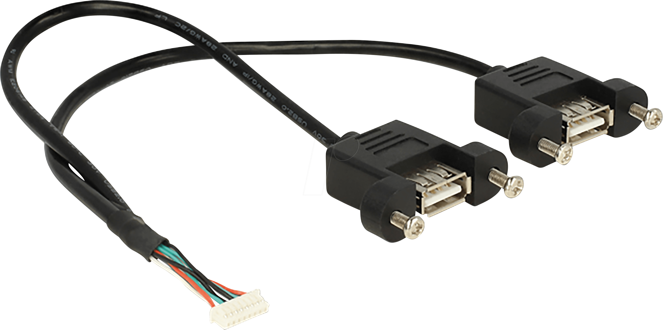 DELOCK 84839 - USB 2.0 Kabel, Pfostenbuchse auf 2x A Buchse, 0,25 m