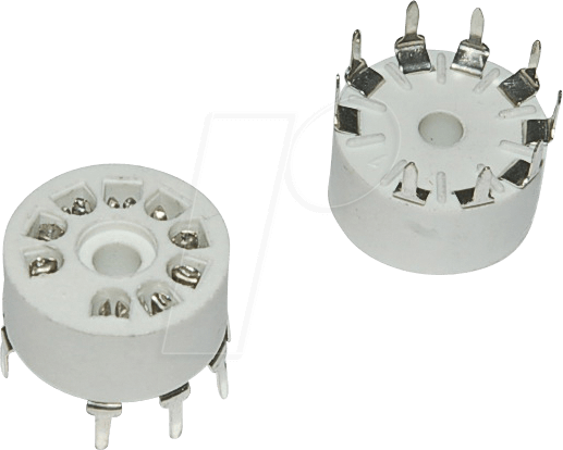 TUBE S 9 PRK - Röhrenfassung, 9-pol Noval Print Keramik 18mm, 1 Paar