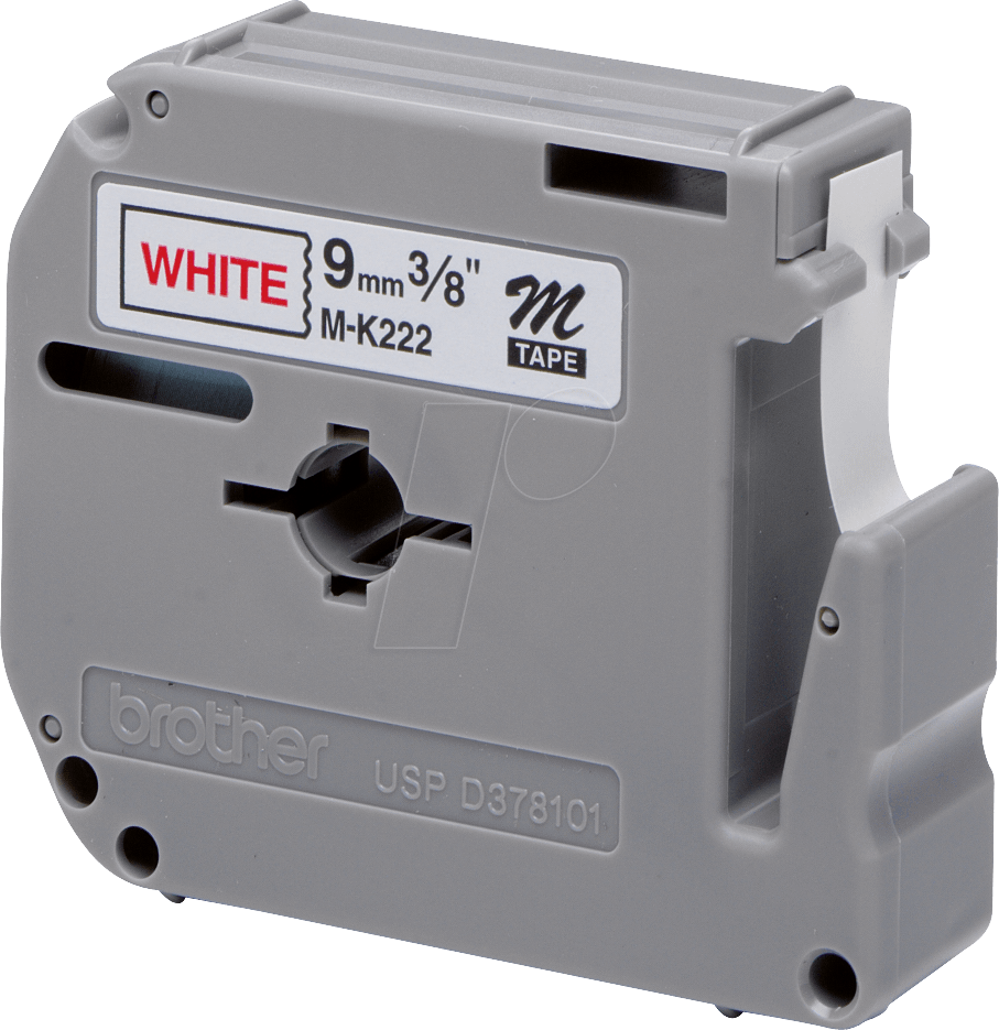 P-TOUCH MK222BZ - M-Schriftbandkassette, rot auf weiß, 9 mm