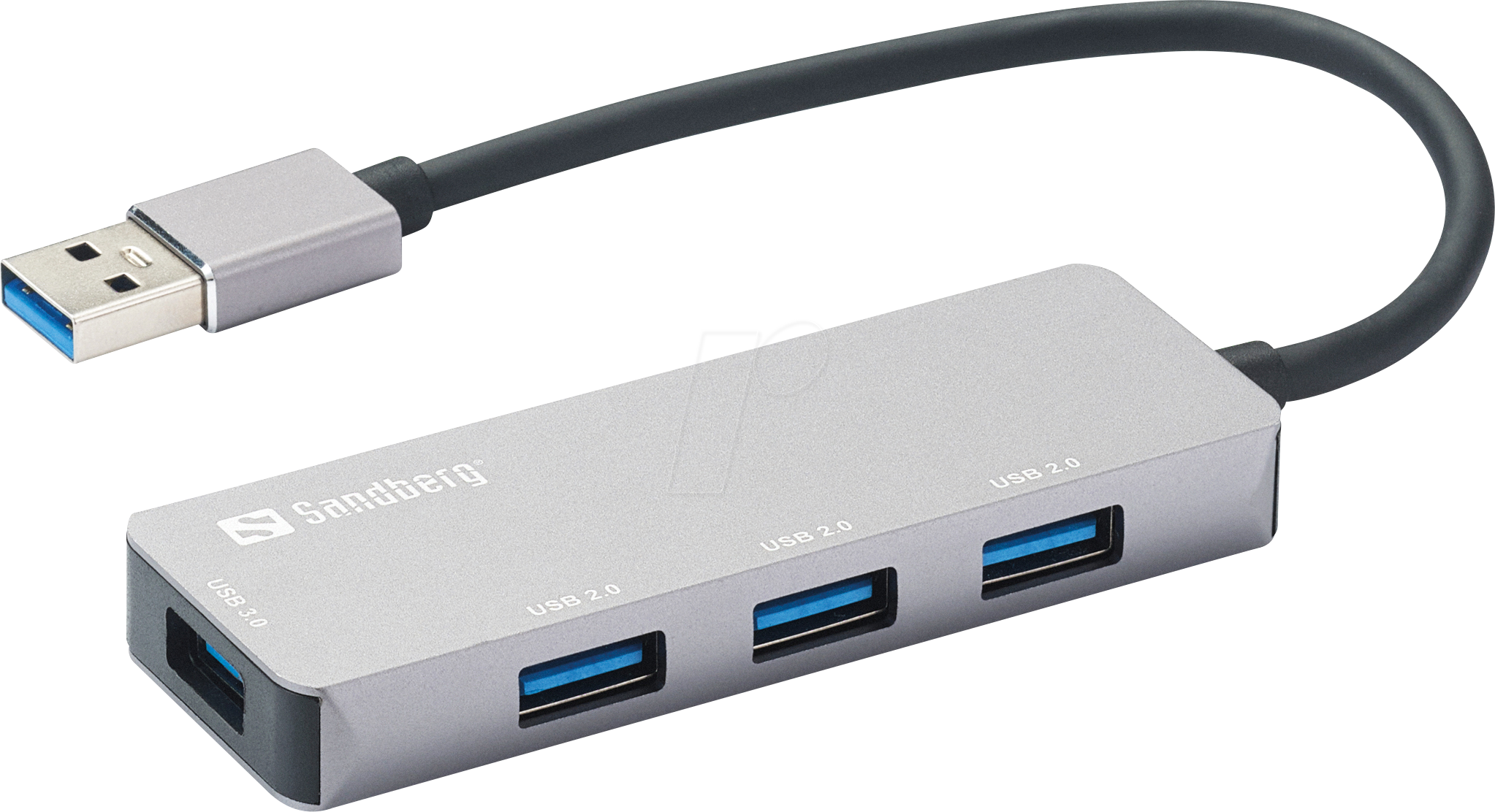 SANDBERG 333-67 - USB 3.0 4-Port Hub, 1x USB 3.0, 3x USB 2.0, Aluminium