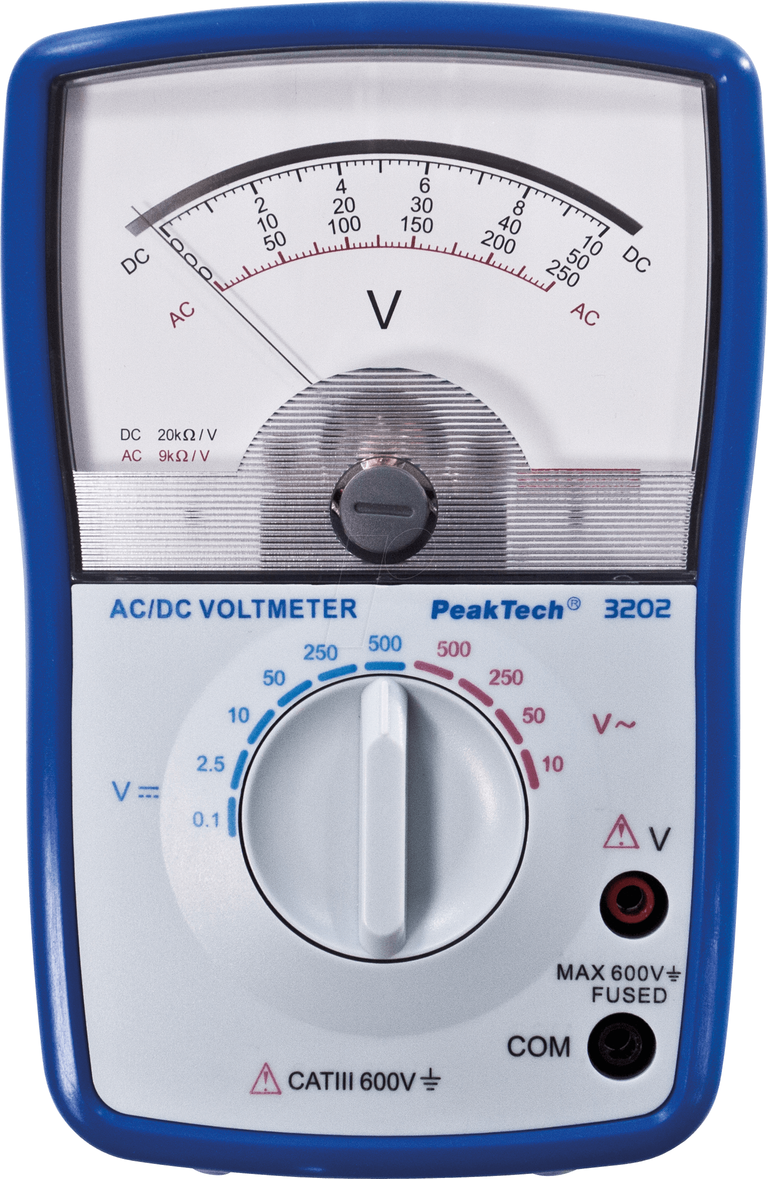 PEAKTECH 3202 - Voltmeter, analog, 500 V AC/DC