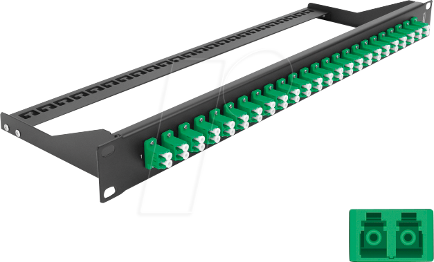 Thumbnail - DELOCK 43387 - LWL Patchpanel, 19'', 24-Port, LC Duplex, 1HE, grün