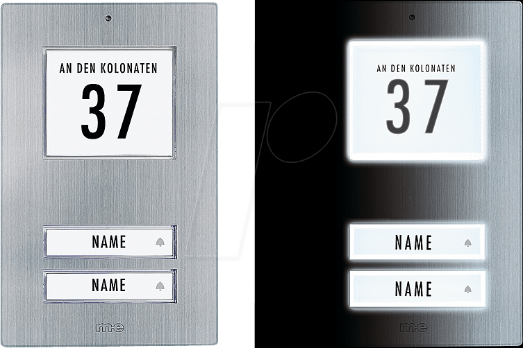 KT 2 EG - Aufputz-Klingeltaster, 2-reihig, Edelstahl
