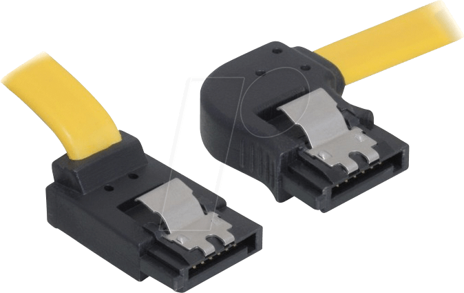 DELOCK 82523 - Kabel SATA 30cm gelb re/ob Metall