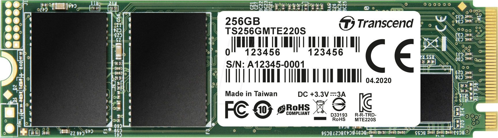 TS256GMTE220S - Transcend SSD220S, PCIe Gen3x4, 256 GB
