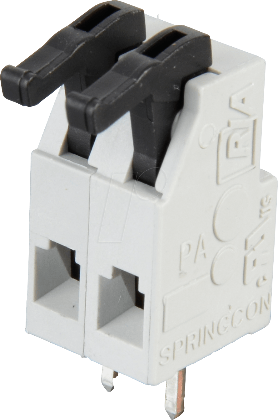 AST 025-02 - Federkraftklemme, 2-pol, Ø 0,08 - 1 mm, RM 5,0