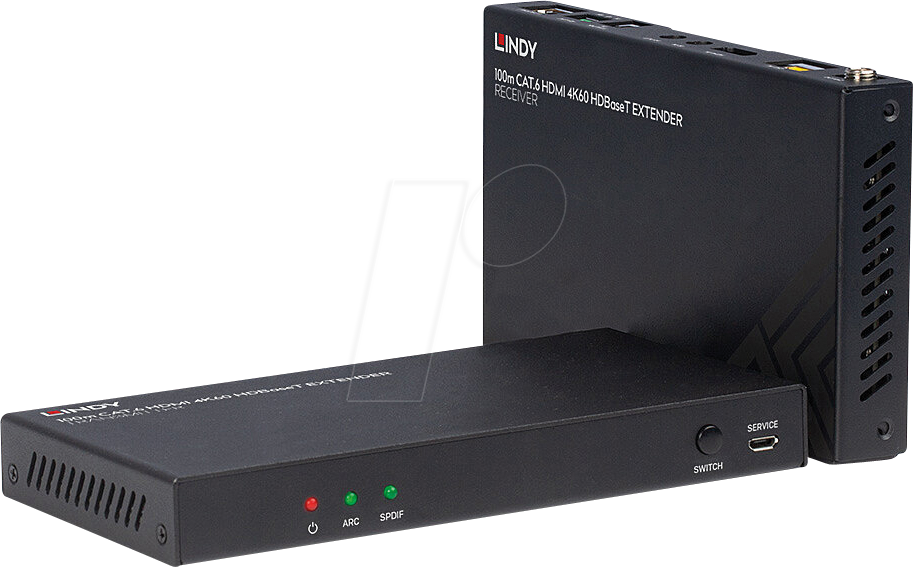 LINDY 38340 - HDBaseT Extender, HDMI 4K 60 Hz, Audio, IR, RS-232, Cat.6, 100 m