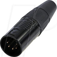 REAN RC5M-B - XLR Kabelstecker 5-polig, schwarz verchromtes Gehäuse