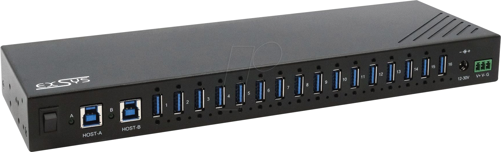 EXSYS 11236HMS - USB 3.2 Gen 1 16-Port Hub, 15kV ESD