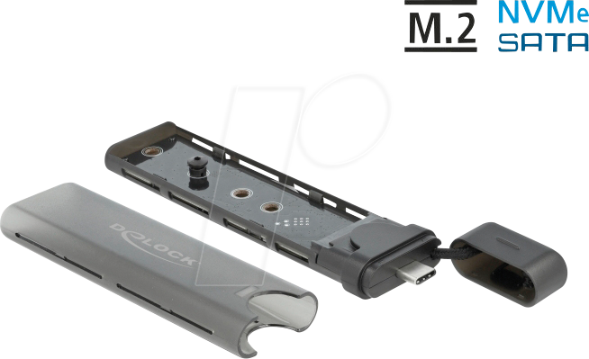 DELOCK 42635 - Externes M.2 SATA+NVMe Combo Gehäuse, USB 3.1