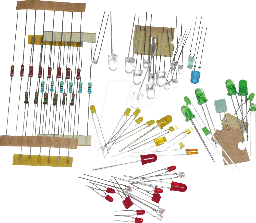 S93 - Sortiment, LED und Widerstände, 70-teilig