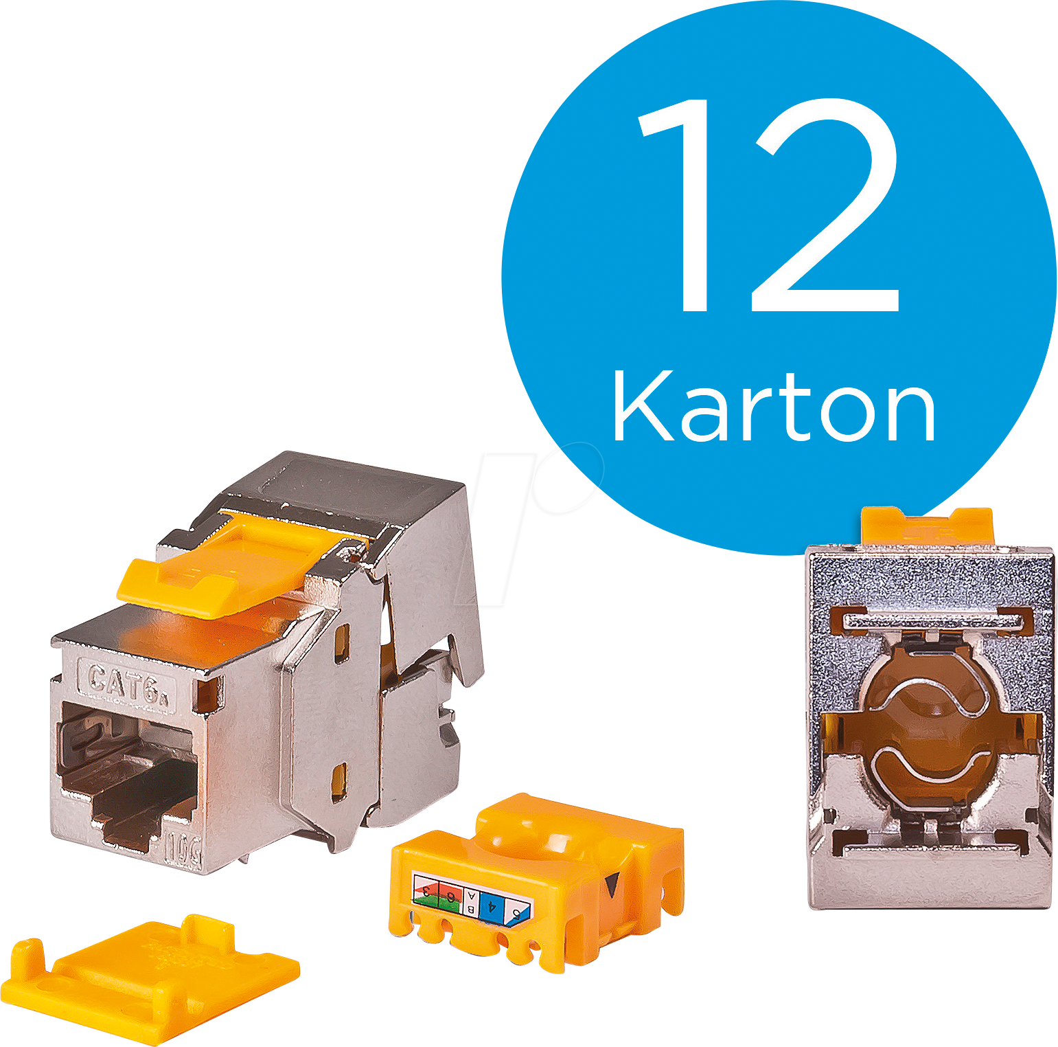 WKS JC6ASTPEA12 - Keystone RJ45 Buchse > LSA Cat.6a, 12 Stück