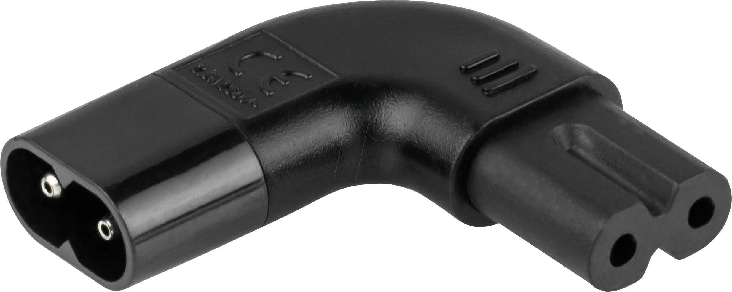 KM SKA-0871S - Netzadapter, C8 auf C7, abgewinkelt, schwarz