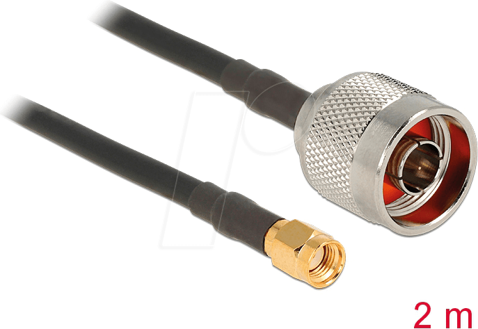 Thumbnail - DELOCK 88940 - HF Antennenkabel, N Stecker > RP-SMA Stecker, 2 m