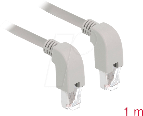 DELOCK 85877 - Patchkabel Cat.6A S/FTP unten/unten gewinkelt 1 m
