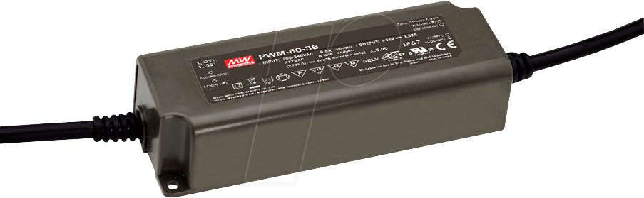 Thumbnail - MW PWM-60-36 - LED-Trafo, 60 W, 36 V DC, 2500 mA, dimmbar