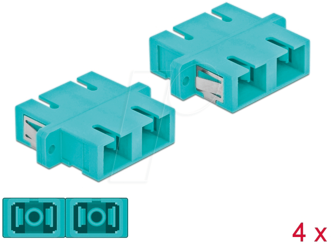DELOCK 85997 - LWL Kupplung SC/SC Duplex, 4 Stück