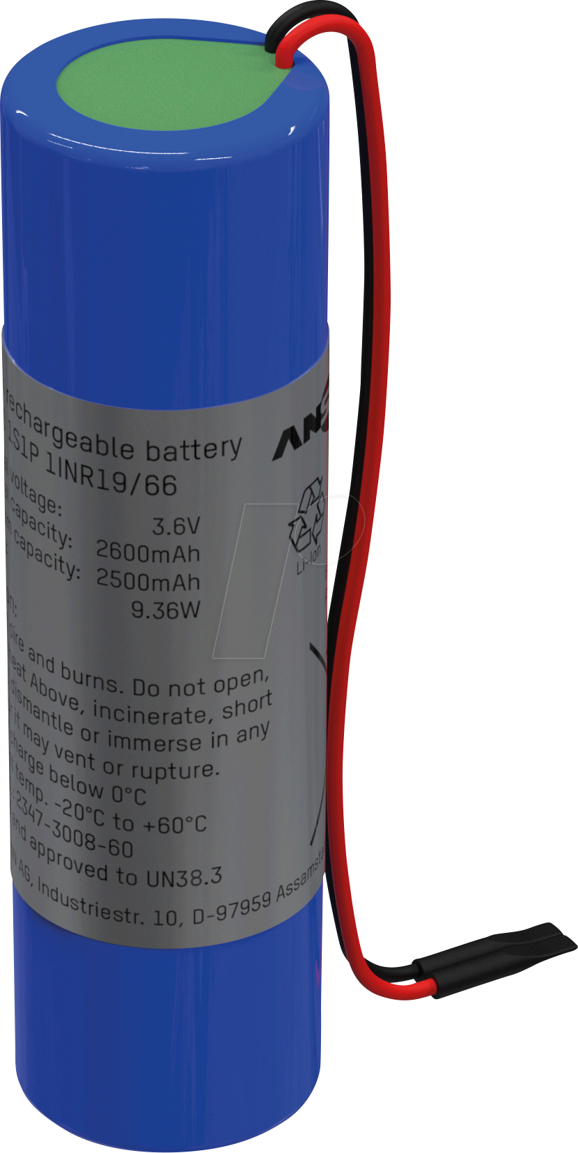ANS 2347-3008-20 - Lithium-Ionen Akkupack, 3,63 V, 3500 mAh, 1S1P