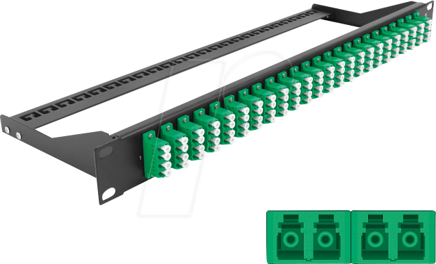 DELOCK 43399 - LWL Patchpanel, 19'', 24-Port, LC Quad grün