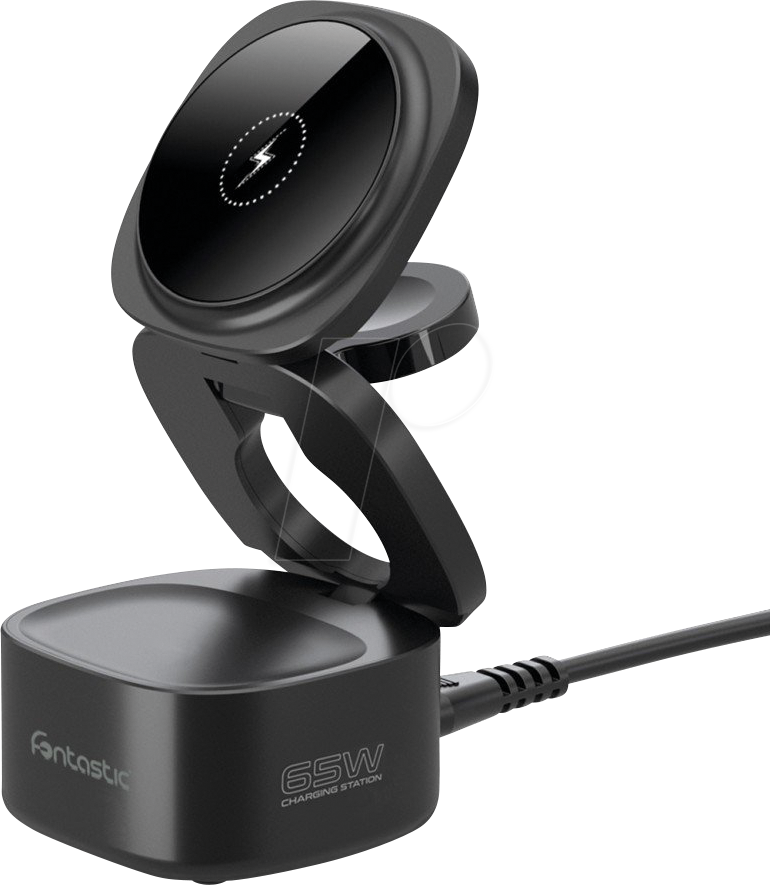 FONTASTIC 263880 - Induktive Ladestation ''Qumag'', 65W, 5 in 1, schwarz