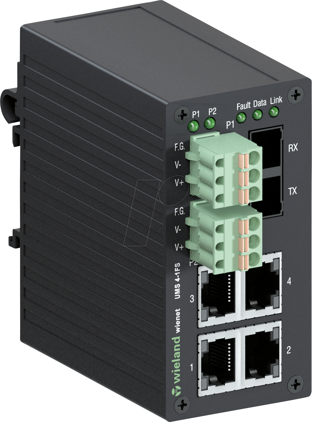 WIENET UMS 4-1FS - Switch, 4-Port, Fast Ethernet, SFP, Hutschiene