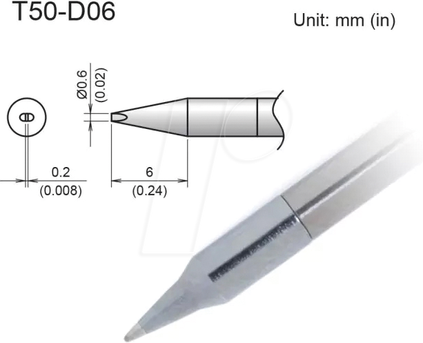 HAK T50-D06 - Aktiv-Lötspitze T50-D06, 0,6 mm, meißel