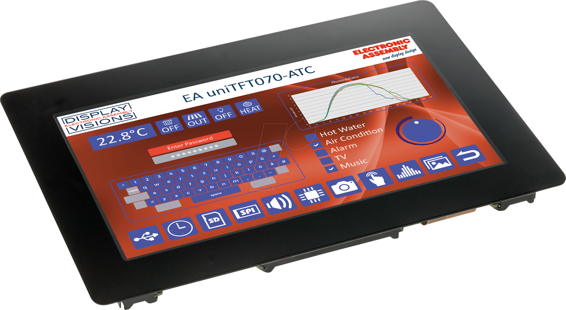 EA UNITFT070-ATC - HMI Multifunktions-TFT, 7'', PCAP-Touch