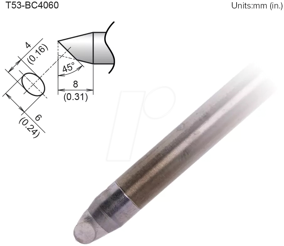 HAK T53-BC4060 - Aktiv-Lötspitze T53-BC4060, 4,0 mm, abgeschrägt, fase