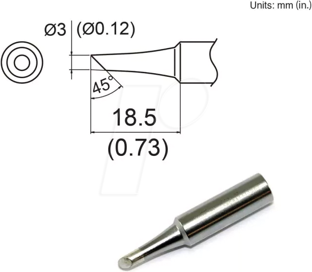 HAK T19-C3 - Lötspitze T19-C3, 3,0 mm, abgeschrägt