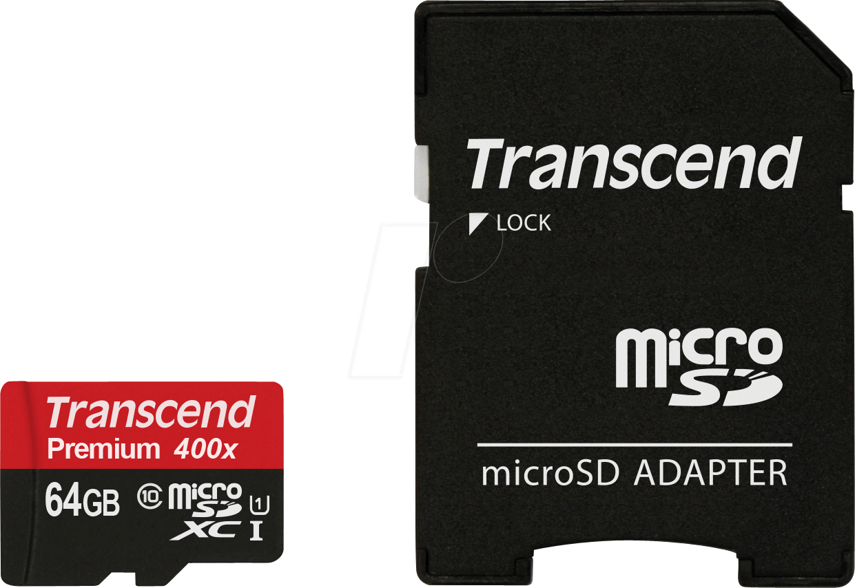 TS64GUSDU1 - MicroSDXC-Speicherkarte 64GB, Transcend Class 10 UHS-I