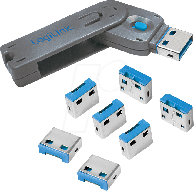 LOGILINK AU0045 - USB-A-Port Schloss (1x Schlüssel und 8x Schlösser)